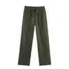 Moda europea y americana transfronteriza para mujer: chaqueta popular de cremallera de corte holgado + pantalones de pierna ancha con cintura elástica