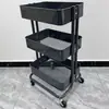 Estante de almacenamiento pequeño con ruedas, carrito de almacenamiento móvil de varias capas de pie, cesta de verduras para cocina, organizador de cosméticos para baño