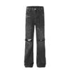 Jeans Rasgado de Cintura Alta Estilo Americano Nicho Joelho Micro Jeans Masculino e Feminino Design Cleanfit Emagrecedor Calças de Casal que Arrastam no Chão