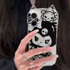 Capa de Celular Orelha de Gato Quatro Cantos Anti-Queda Capa para Celular Apple 15 Nova Capa de Celular Suporte Capa Protetora para Celular Feminina