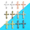 Venda Quente Transfronteiriça Liga de Metal Multicor Pingente de Cruz Acessórios para Joias DIY Pulseira Chaveiro Pingente de Brinco T112