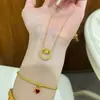 Anel de ouro de areia vietnamita colar transportador entrelaçado corrente clavicular transportador banhado a ouro de latão feminino para presente de namorada atacado