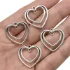 Colgante de Corazón Hueco de Plata Antigua DIY Accesorios de Joyería de Aleación Vintage Colgante Decorativo para Collar Más Vendido en Amazon