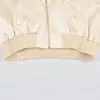 Ropa europea y americana para mujer transfronteriza, moda casual de venta caliente en AliExpress, chaqueta corta de satén de seda estilo aviador
