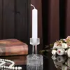 Amazon Portavelas de vidrio transparente estilo europeo estilo ins simple romántico mesa de comedor Portavelas restaurante hotel copa cera