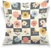 Funda de almohada de flor de dibujos animados linda, una funda de almohada decorativa suave para sofás, dormitorios y cojines de sofá, 18x18 pulgadas