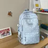 Mochila Nueva Estilo Ins de Lunares para Niñas, Gran Capacidad, Reducción de Carga, Protección de la Columna Vertebral, Mochila de Doble Hombro para Secundaria y Preparatoria, Estilo Coreano Suave, Impermeable