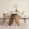 Mesa de Comedor de Pizarra de Piedra Cueva del Viento Wabi-Sabi Madera Maciza Ovalada Diseñador Nórdico Hogar Apartamento Pequeño Mesa de Comedor de Madera Maciza