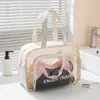 Bolsa de Higiene Pessoal Portátil, Bolsa de Maquiagem, Bolsa de Armazenamento Portátil à Prova d'Água com Separação Úmida e Seca em PVC para Viagem, Esportes, Fitness, Grande Capacidade