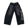 Jeans Masculino Moderno com Estampa de Letras Masculino Solto Reto Perna Larga Vibe de Alto Padrão Bonito Rebelde Americano Retro Versátil