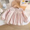 Blusa Nova de Renda Macia para Meninas Outono 2026, Respirável e Não Causa Suor, Fresca e Leve, Manga Longa Fina para Bebês