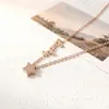 Venda Quente Europeia e Americana Amazon Cruzamento de Fronteira Carta Aço Titânio Moda Alta Qualidade Colar Feminino Aço Inoxidável Corrente de Camada Dupla