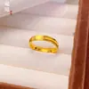 Anel Popular Olho de Gato Ondulado do Xiaohongshu, Design de Nicho, Luxo Simples Estilo Coreano, Anéis de Casal em Latão Banhado a Ouro para Mulheres