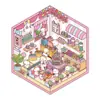 Adesivos de Cena de Desenho Animado Pequenos, Colagem de Cena de Casa Miniatura 3D Fofa, Adesivos de Cena para Alívio do Estresse para Diários
