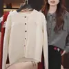Nuevo Cárdigan de Punto con Volantes de Encaje para Otoño e Invierno, Estilo Coreano, Corte Holgado, Rejuvenecedor, Suave, Adelgazante, Abrigo Suéter Versátil para Mujer