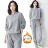 Traje Deportivo Casual de Moda 2025 para Mujer, Conjunto de Dos Piezas Holgado de Waffle para Otoño e Invierno, Venta al por Mayor de Fabricantes de Tendencia