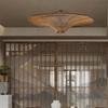 Lámpara de techo de ratán vintage de estilo japonés para sala de estar, dormitorio, comedor, hotel B&amp;B, lámpara de ratán de estilo del sudeste asiático.