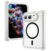 Adecuado para Funda de Teléfono Apple Duo, Transparente Cobertura Completa Goteo de Aceite Succión Magnética Plegable Izquierda-Derecha Integrada Funda de Teléfono iPhone Duo