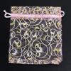 Bolsa de organza curva bronceada para pestañas, bolsa de regalo de Navidad, bolsa de gasa transparente DIY, bolsa de gasa con haz de perlas, venta al por mayor