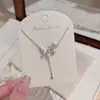Collar de Mariposa, Moderno y Lujoso, Exquisita Joyería de Circonita para Mujer, Estilo Largo, Cadena de Clavícula Simple y Única, Collar de Estrella Versátil