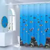 Cortina de ducha para baño transfronteriza con temática oceánica, tela impermeable, resistente al moho, cortina divisoria de baño, cortina de ducha impresa digitalmente a medida