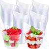 Varios Platillos para Salsa Tazas Cuadradas Tazas para Mousse Plástico Transparente Vajilla Platos para Postre Platos Pequeños para Aperitivos de Fiesta con Cuchara