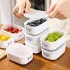 Caja de Conservación Fresca Blanca Japonesa Caja Pequeña para Pepinillos Frutas Hogar Microondas Alimentos Congelados Conservación de Verduras Lonchera