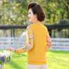 Roupas de Primavera para Mães de Meia-Idade Camiseta Básica de Tricô de Nove Mangas para Mulheres de Meia-Idade e Idosas de 50 Anos Camiseta Top de Tamanho Grande para Primavera e Outono