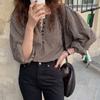 Camisa de Manga Larga a Cuadros para Mujer 2026 Nueva Colección Primavera y Otoño Elegante Holgada Adelgazante Cuello Redondo Blusa Moderna