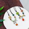 Collar de cerámica con muchos peces personalizado de nuevo estilo étnico para otoño e invierno, colgante de estilo nacional chino para mujer, cadena de suéter para mujer, joyería