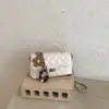 Bolsa de mão acolchoada estilo Chanel para mulheres, versátil e elegante, cor sólida, de ombro e transversal, verão 2026.