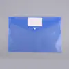 Bolsas de archivo de plástico transparente tamaño A4 con broche, bolsas de archivo impermeables para almacenamiento de oficina, juego de ocho piezas en stock para venta al por mayor