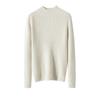 Suéter de Cashmere Outono e Inverno Novo Feminino Gola Alta Meia Listrado Slim Base Suéter de Tricô Puro Cor Manga Longa Suéter Pulôver Cinza