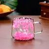 Nuevo Vaso de Vidrio Doméstico de Alta Calidad Transfronterizo con Flores Secas, Taza de Café de Doble Capa de Alto Borosilicato, Vaso Resistente a Altas Temperaturas, Artículos de Uso Diario
