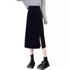 Falda de Traje Dividido para Mujer de Largo Medio Cintura Alta Falda Línea A Adelgazante Combinable Falda de Cadera 2024 Nuevo Vestido de Primavera