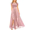 Vestido Largo de Fiesta para Mujer de Sitio Independiente de Amazon Transfronterizo, Popular Vestido de Gala de Encaje para Dama de Honor