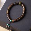 Pulsera de Agarwood Kalimantan Black Oil con Madera de Caqui Negro Cinco Sutras Pulsera Corrediza Boutique Wen Play Pulsera de Cuentas de Buda