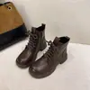 Botines Gruesos Versátiles de Otoño e Invierno Piel Suave Estilo Nuevo Estilo Callejero Moda Casual Estilo Británico Botas Martin Mujer 2026