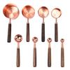 Juego de cucharas medidoras de acero inoxidable color oro rosa, báscula para hornear, cuchara para hornear con mango de madera, taza medidora con pico invertido, en stock