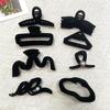 Otoño e invierno negro flocado forro polar clip para mujer nuevo de alta gama parte posterior de la cabeza horquilla grande clip de tiburón horquilla que combina con todo venta al por mayor