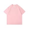 Camiseta de manga corta de algodón con cuello redondo pesado de 230 g, suelta, de color blanco sólido, para hombres y mujeres, versión en blanco al por mayor