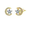 Nuevos Pendientes de Luna y Estrella con Aguja de Plata de Ley S925 para Mujer, Incrustados con Circonita, Pendientes Versátiles y Exquisitos, Pendientes de Moda y de Alta Gama