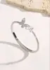 Moda Transfronteriza Europea y Americana Exquisito Conjunto de Anillo y Pulsera Completa de Diamantes Mariposa Madreperla Abrible Joyería de Mano de Pulsera de Lujo Ligero de Gama Alta