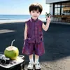 Hanfu Niños Verano Nuevo Estilo Chino Sin Mangas Traje Tang Set 2026 Nuevo Verano Infantil Estilo Nacional Chaleco Conjunto de Dos Piezas