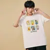Estilo Hong Kong Cruzado Seda Gelada Refrescante Comércio Exterior Mais Vendido Respirável Manga de Cinco Pontos Camiseta Unissex Casual Manga Curta Top