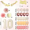 Los Globos de Látex con Purpurina Rosa de Pasta de Frijol Más Vendidos de Amazon Set de Globos de Atmósfera con Globo de Flor de Papel para Niña de 10 Cumpleaños