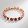 Pulseira de Alta Qualidade Pulseira de Cristal Azul Pulseira Europeia e Americana Acessível Luxo Elegante Estilo Frio Pulseira de Liga Leve Feminina Fábrica Atacado