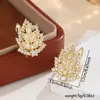 Pendientes de Zirconia con Forma de Hoja de Lujo para Mujer, Pendientes de Hoja Completamente Diamantados de Alta Gama, Elegantes y Versátiles para Banquetes