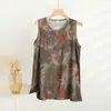 Colete de algodão estilo chinês, modelagem solta, para pessoas de meia-idade e idosos, novo modelo de verão, alta qualidade, estiloso, modelagem solta, blusa plus size para mães