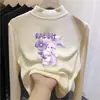 Blusa de segunda pele para meninas, nova coleção outono/inverno 2026, camiseta infantil, blusa de manga longa slim fit com estampa de desenho animado para meninas pequenas
